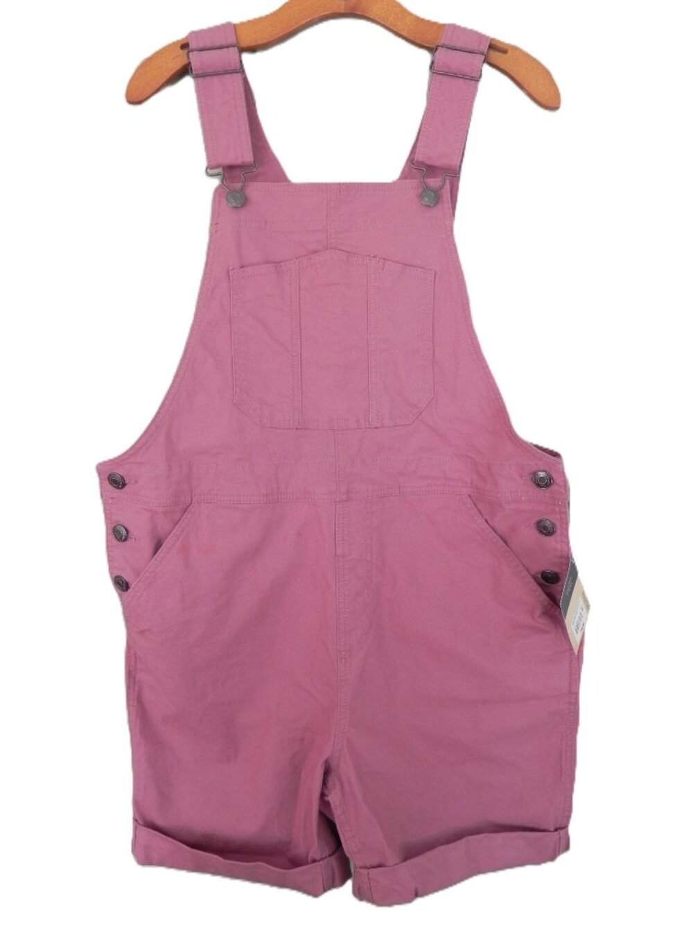 NWT Blue Mountain Women's Mauve Pink Denim Overall Shorts - Size M